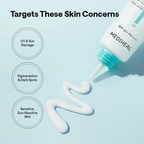 Image of MEDIHEAL Madecassoside Moisture Sun Serum SPF50+ PA++++, Hydrating Korean Sunscreen Serum with Centella Madecassoside for UV Protection, Blemish Care & Skin Barrier Repair, Lightweight Moisturizing K-Beauty Sunscreen (50g)