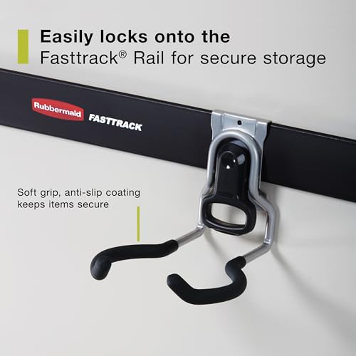 Image of Rubbermaid Garage FastTrack Power Tool Holder Satin Nickel Wall Mounted Storage System Holds up to 50 pounds for Home /Garage /Tool Organization