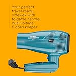 Conair Cord-Keeper Dryer with Folding Handle and Retractable Cord, 1875W Travel Hair Dryer, Ionic Technology, Teal - Image 3