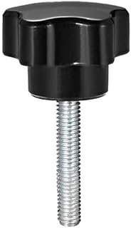 Tool parts Star Knob Grip M5 x 25mm Male Thread Steel Zinc Stud Black PP