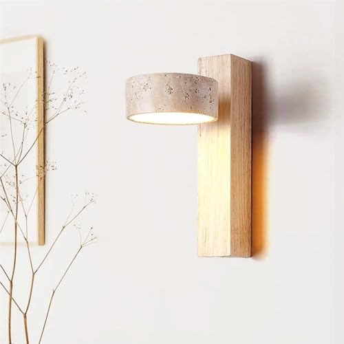 UOPYNE Vintage Yellow Travertine Study Wall Sconces Nordic Bedroom Bedside