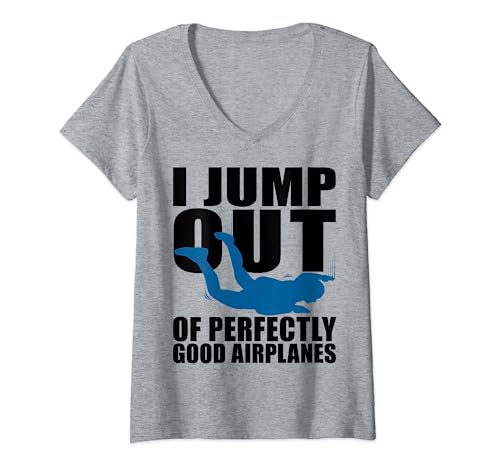 Mujer Funny Skydiving Design For Men Women Skydiver Skydive Lovers Camiseta Cuello V