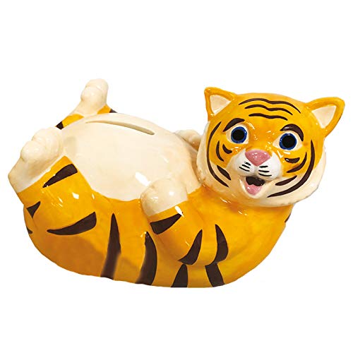 Crockery Critters Money Box - Tiger, Ceramic Animal Piggy Bank.