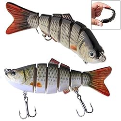 Cebo Para Pescar Caballas iwobi 2 PCS Senuelos de Pesca Artificial, Cebos para Pesca, Swimbait Artificial de múltiples articulaciones Realista, Cebo Duro, Ganchos de Pesca