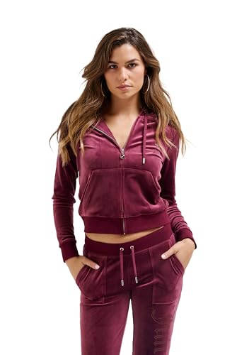 Juicy Couture Hoodie Velour Jewelled Sweat à Capuche Haut de Gamme Femme