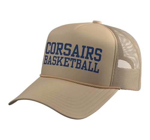 UMass Dartmouth Corsairs Basketball | NCAA | AW.UMS0001 Trucker Hat with Adjustable Mesh Back, Khaki