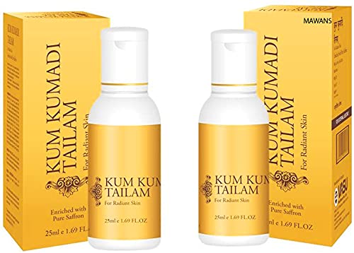Vasu Kumkumadi Tailam 100% Ayurvedic - controls Acne, Rosacea, Pimples and gives Radiant Skin - Enriched With Pure Saffron – 25ml- Pack of 2