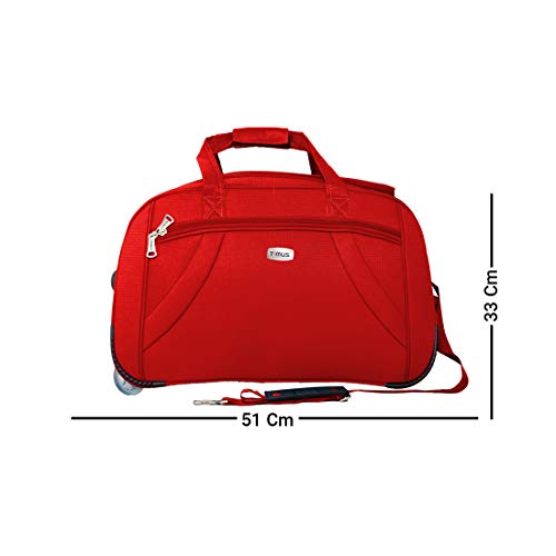 Image of Timus Club Mumbai 55 CM Red 2 Wheel Duffle Trolley Travel Bag for Women and Men