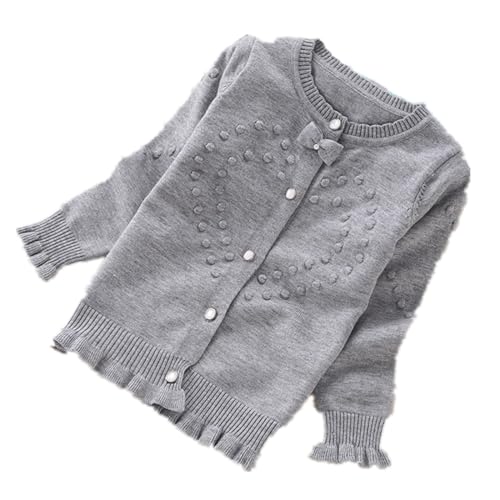 Girls' Cardigans Sweater O-Neck Button Cotton Knit Sweaters for Kids