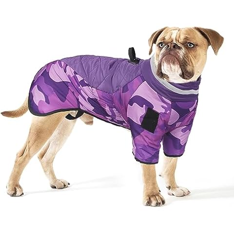 OCSOSO Dog Coat Winter for Large Dogs, Dog Jacket Dog Sweater for Small Medium Large Dogs Waterproof Winter Jacket Camouflage Dog Thermal Coat, Winter Coat Jacket Dog Coat with Legs - Purple 5XL Cover