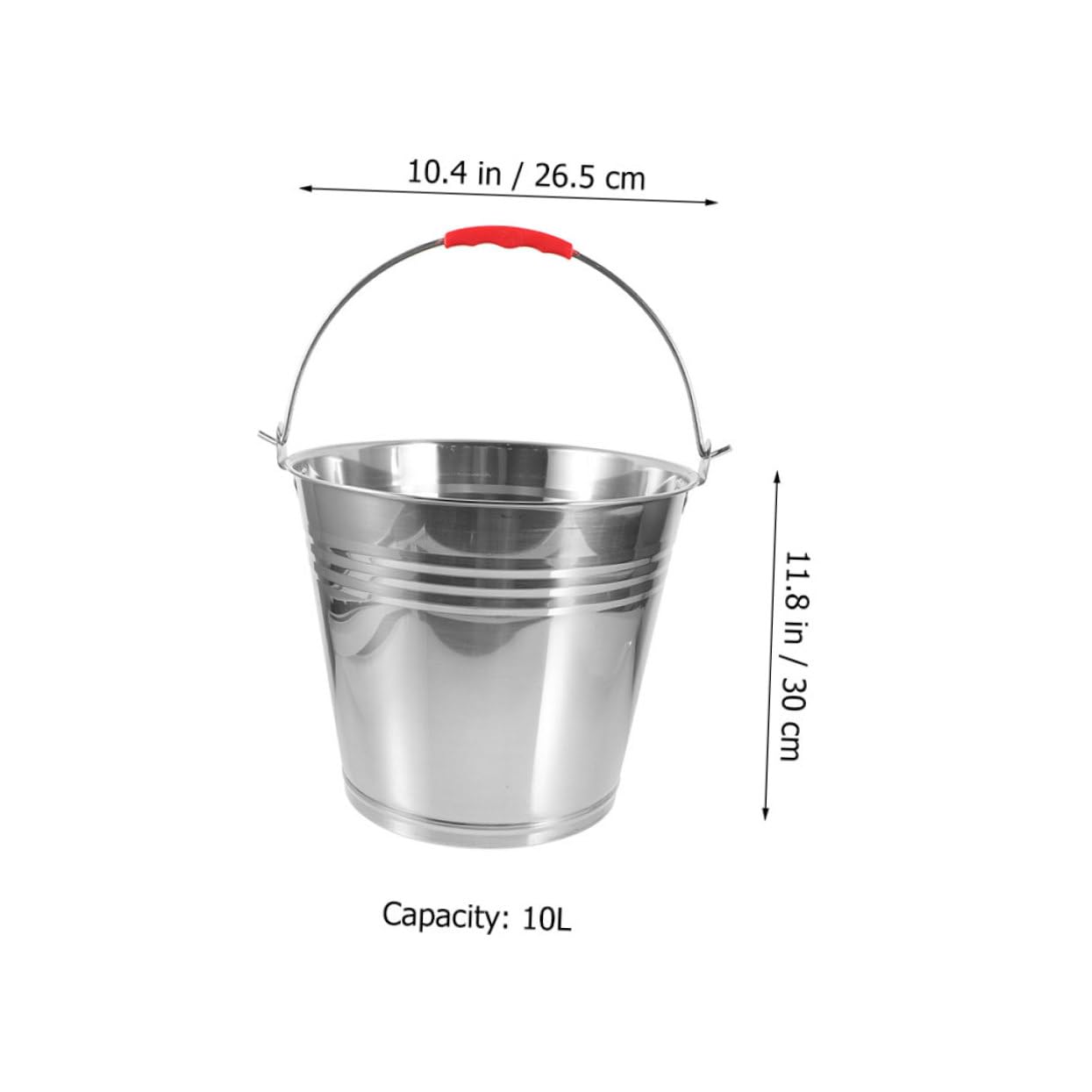 BCOATH Horse Feeding Bucket with Stainless Steel Handle Durable Water Storage for Easy to Clean for Horse Farms and Bathing