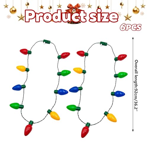 Collier de Noël avec 3 Modes Flash, cadeau d'invité original - 6