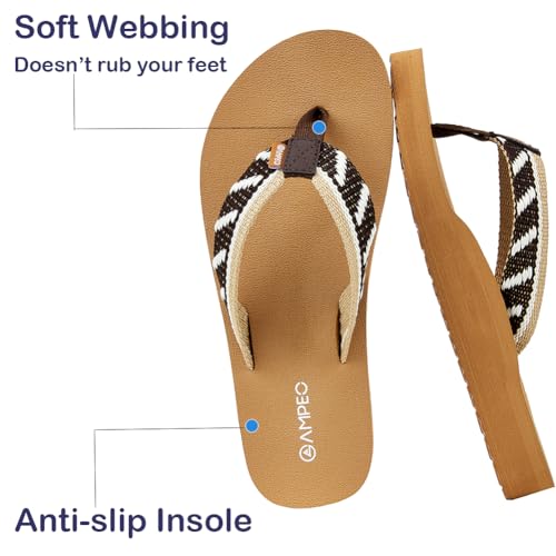 Ampeo Women's Arch Support Flip Flops Comfortable Casual Summer Beach Thong Sandals