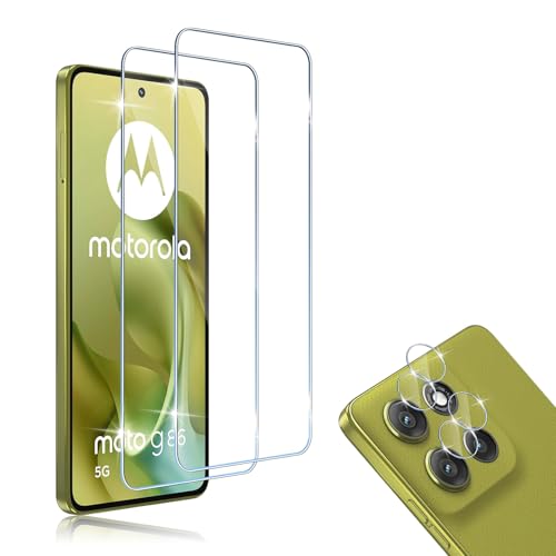 Screen Protector Compatibile con Motorola Moto G86 5G 2 Pezzi Vetro Temperato + 2 Pellicola Fotocamera Senza Bolle Anti Graffio 9H Durezza Protettiva