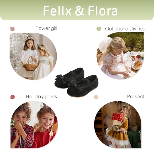 Image of Felix & Flora Toddler Flower Girl Dress Shoes - Girl Ballet Flats Party School Shoes Wedding