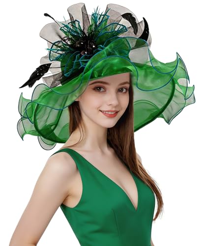 Sombrero Derby Organza para Mujer Fiesta Boda Sol miniatura 1