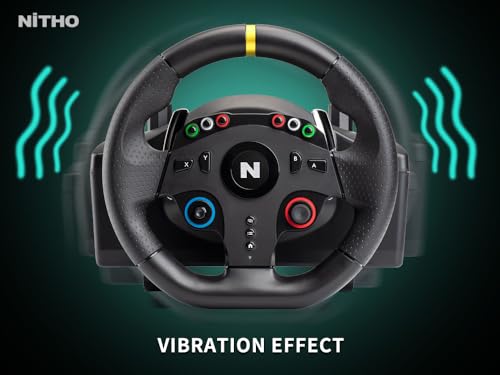 Image of Nitho Drive Pro ONE V24 Gaming Racing Wheel and Pedals, 270 Degree Steering Wheel for PC, PS4, Xbox One, Xbox Series X|S, Switch, Driving Car Simulator - for Arcade Games Only