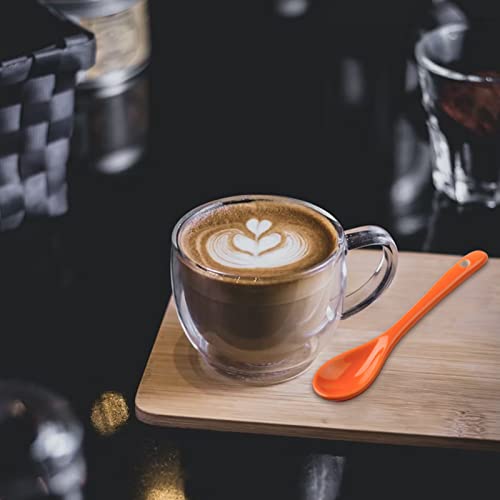 AceElite Espresso Spoons 8 Pieces, Ceramic Coffee Spoons Set, Small Spoons for Coffee, Tea, Yogurt, Sauce and Desserts, Ice Cream, Orange Teaspoons Dishwasher Safe, 4.7 inch - Thumbnail 4