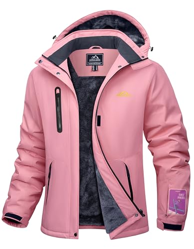 MAGCOMSEN Women's Winter Coats Waterproof Ski Snow Warm Fleece Rain Jacket
