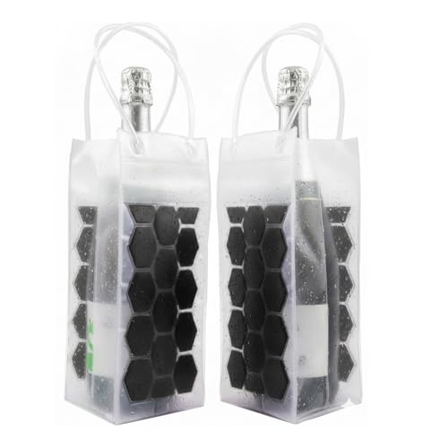 Borsa termica per vino, bottiglia di vino e birra (2 pezzi) raffreddamento istantaneo e mantiene la bevanda fredda, mantiene fresca e raffredda vino champagne (verde)