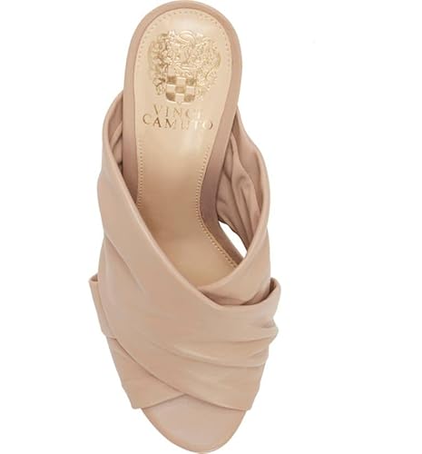 Vince Camuto Clarstie Nocciola Nude High Heel Open Toe Slip-On Dress Mules (Nocciola, 8) #TOP4