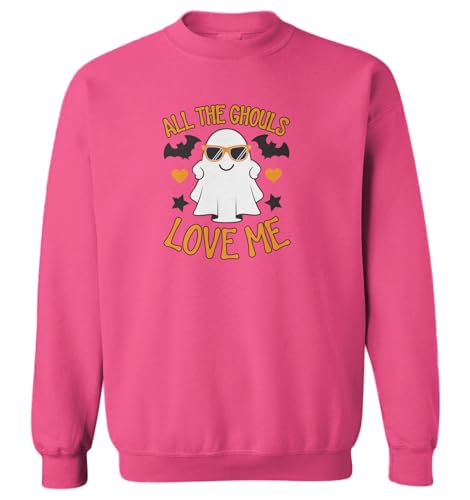 All The Ghouls Love Me - Ghost Toddler Fleece Crewneck Sweater
