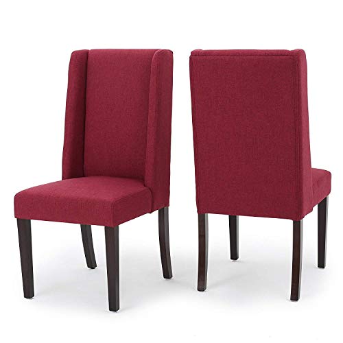 Image of APRODZ Rove Fabric Dining Chair (Set of 2), Deep Red