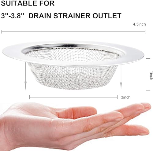 Image of Stanley Stainless Steel Kitchen Sink Strainer Plug, Filter Stopper Mesh Long Hair Food Blockages Cleaning Tool for Bathroom Kitchen Sink, 11.5 cm (1 Pack)