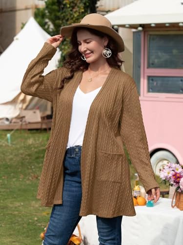 Image of BELAROI Plus Size Cardigan Sweaters for Women 2026 Pockets