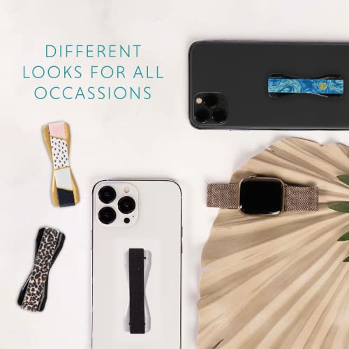 Image of LOVEHANDLE Universal Phone Grip - Black Strap, Silver Base