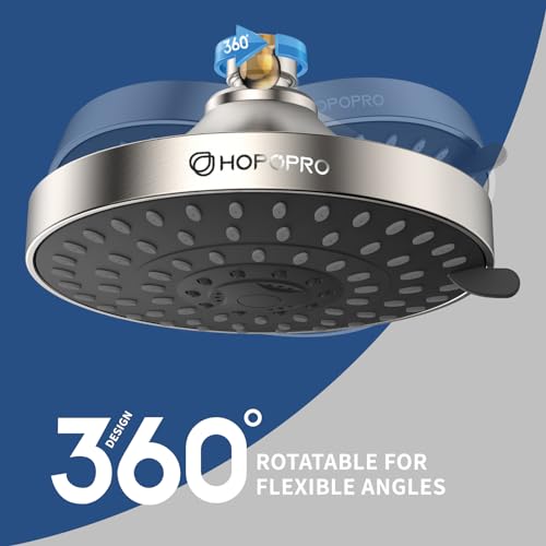 Hopopro H6K025BN 5-Mode High Pressure Shower Head - High Flow Fixed Showerheads Bathroom Rain Showerhead thumb #2