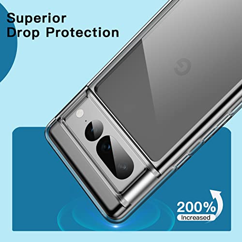 Image of JETech Case for Google Pixel 7 Pro, Anti-Yellowing, Clear | Shockproof Cover, Scratch Resistant Hard PC Back, Durable Transparent TPU Bumper