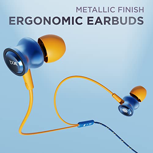 Image of boAt Bassheads 152 Sunburn Edition in Ear Wired Earphones with Mic(Jazzy Blue)
