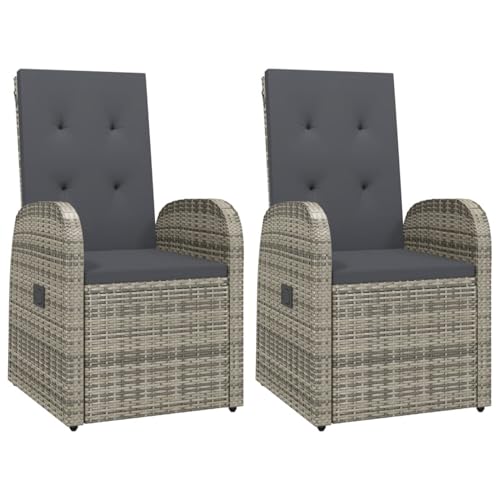 Chaises longues de jardin dossier réglable et coussin imperméable - 4