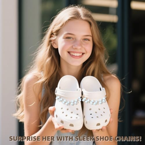 Image of Bling Shoe Chains For Adults Women Men Teens Girls Boys, Rhinestone Chain Shoe Charms For Clog Sandals,Shoe Decoration Accessories For Birthday Gifts Party Favors