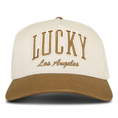 Image of Lucky Brand Snapback Hat | Adjustable | Baseball Cap | Retro | American Heritage | 5 Panel Design | Cotton Canvas