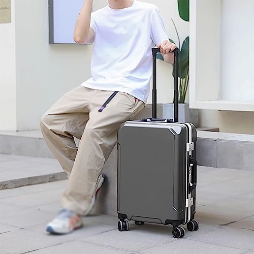 Suitcase Luggage with Spinner Wheels, Aluminum Frame Trolley Case, Dual Charging Ports, Combination Lock, 20in/22in/24in/26in Carry On (Gold 24 in)2