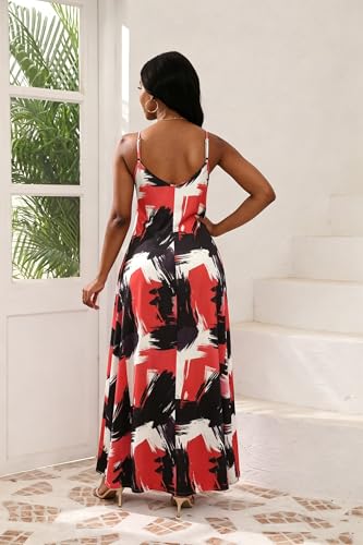 Image of vunahzma Womens Casual Fashion Sleeveless Plus Size Loose Long Sexy Maxi Dress with Pockets