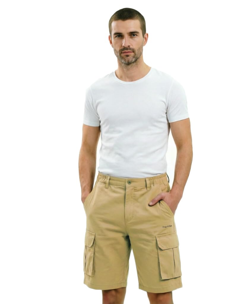 Ougelebo Cargo Shorts Baumwolle Kurze Hosen Herren