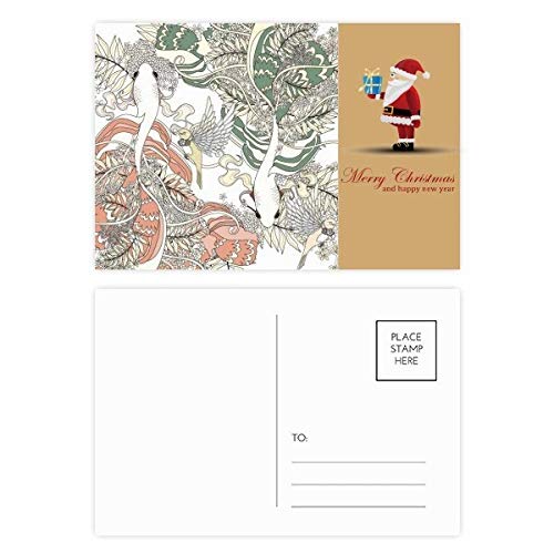 Cartes postales Carpe Père Noël lot de 20 correspondance de Noël rouge et verte