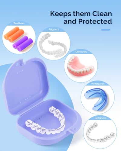 Image of FEORA Dental Orthodontic Teeth Aligner Retainer Case Denture Box in Black Color Aligner Case Retainer Mouth Guard and Denture Storage Box Retainer Box Retainers Case Durable, Portable & Hygienic(1)