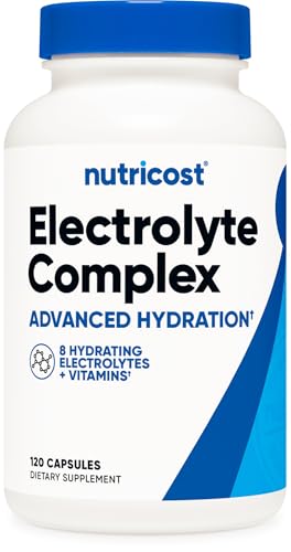 Nutricost Electrolyte Complex Advanced Hydration (120 Capsules) - 8 Hydrating Electrolytes & Vitamins, Gluten Free, Non-GMO, Vegetarian