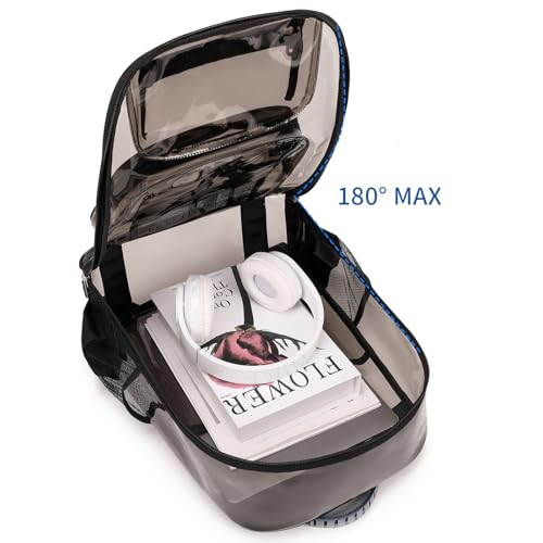 Clear Backpack Heavy Duty TPU, See Through Transparent Bookbag, Quick Security Check Backpacks for Stadium Events and School, Smoky Black3