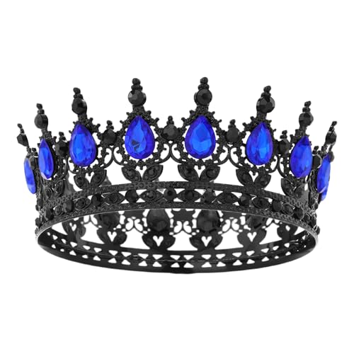 Corona de reina para boda y tiara de cristal para niña con pedrería brillante