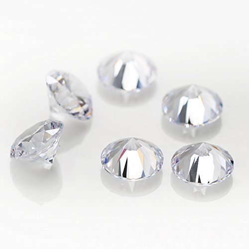 50Pcs 8.0Mm 5A Round Machine Cut White Cubic Zirconia Stone Loose Cz Stones Jiangyuangems (8.0Mm 50Pcs) #TOP4