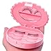 2Pcs Empty Plastic Bow Eyelashes Case Round Lash Storage Boxes Travel Carring Case 3D False Eyelashes Packaging Gift Boxes Holder Organizer with Makeup Mirror Lid for Women Girl, Pink
