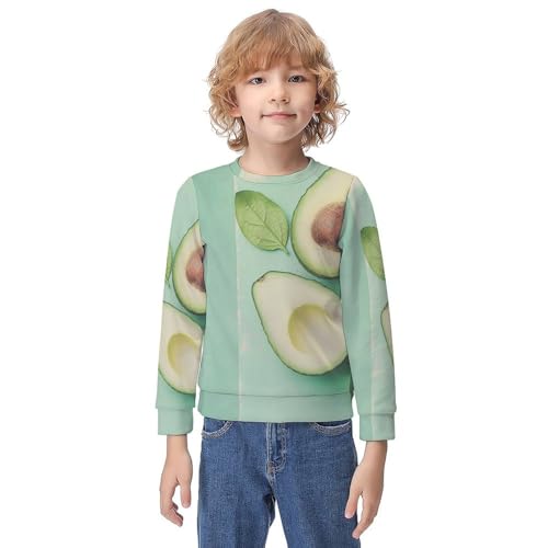 Healthy Food AvocadoChildren's Casual Pullover Sweatshirt Loose Fit9-11Y
