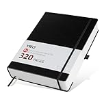 B5 Notebook Lined, 320 Pages Large B5 Note Book Notepad, 100gsm Thick Lined Paper, Hardcover Leather College Ruled Journal Notebook for Men Work Writing, Inner Pocket, 19 x 25 cm-Black