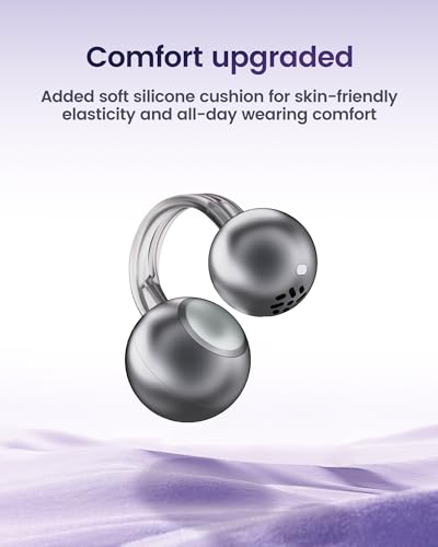 mojawa StarClip Open-Ear Wireless Bluetooth Headphones, Clip-On Earbuds with Soft Silicone Pads, 4D Panoramic Sound, Enhanced Comfort & Secure Fit, IP54 Water-Resistant Ear Grips for Workout, Black - Image 3