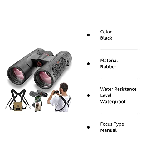 10X42 Ultra Hd Binoculars With Phone Adapter And Harness - 24Mm Large View Eyepiece, Edge-To-Edge Sharpness, 6.5° Wide Angle Field Of View - Lightweight Waterproof Binoculars For Bird Watching Huntin1 #TOP7